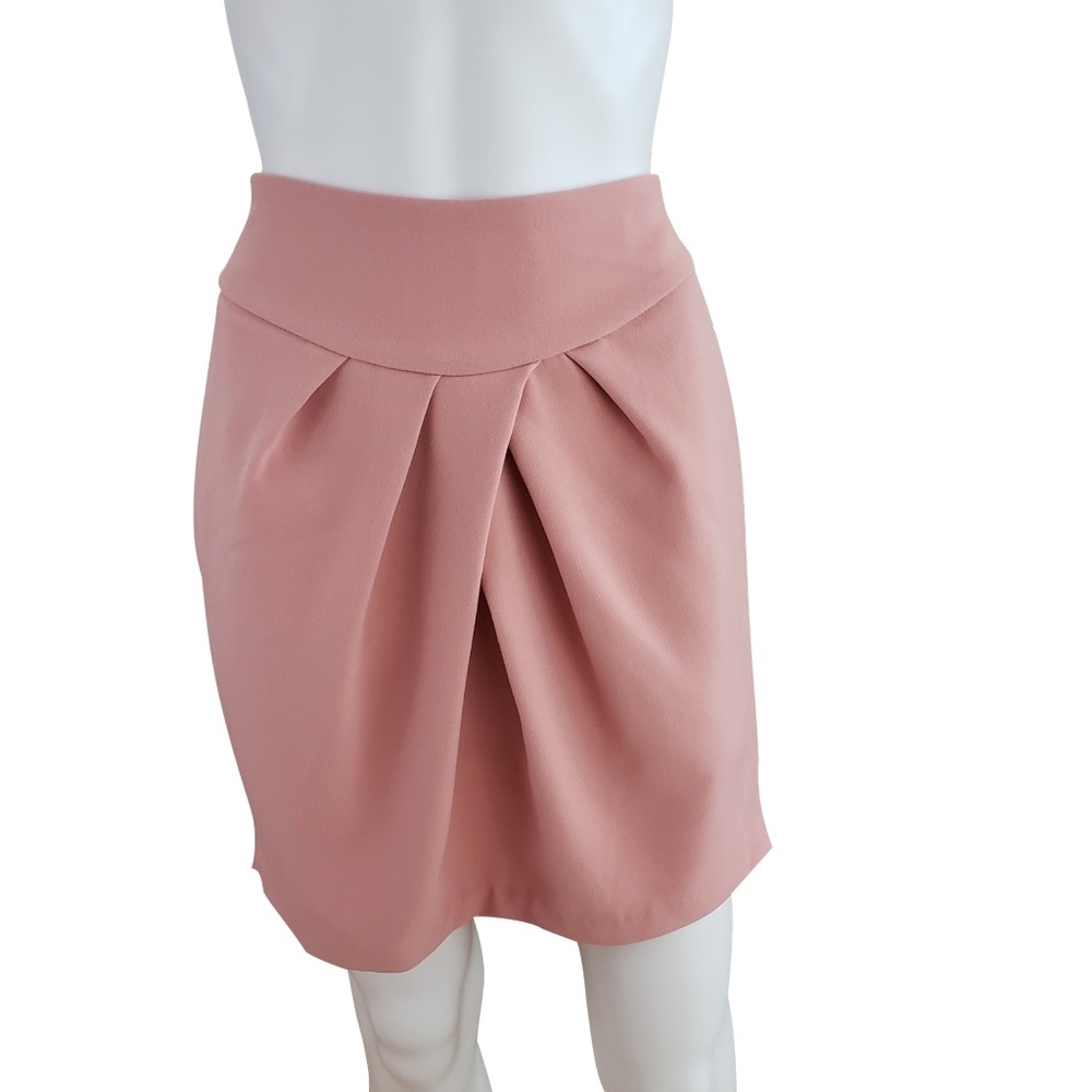Blush Pink Tulip Lantern Skater Skirt L